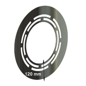 Edelstahlschornstein Wandblende mit Hinterl&uuml;ftung DW 150 mm 0 Grad Randbreite 120 mm