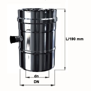 Edelstahl Luft-Abgas-System konzentrisch L&auml;ngenelement mit Kondensatableiter DN 80/125 mm 0,4 mm