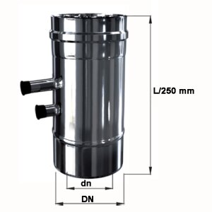 Edelstahl Luft-Abgas-System konzentrisch L&auml;ngenelement mit Messstutzen 1/2&quot; DN 80/125 mm 0,4 mm