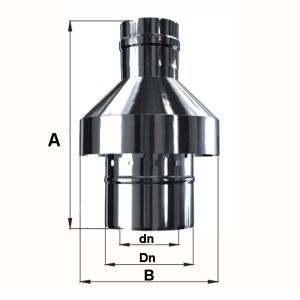 Edelstahl Zulufteinrichtung vertikal Luft-Abgas-System konzentrisch DN 80/125 mm 0,4 mm