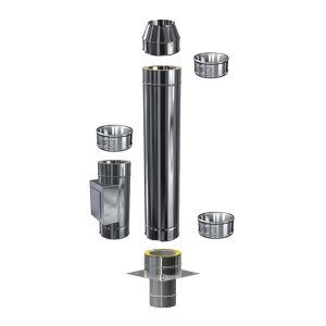 Schornsteinverl&auml;ngerung DW 160 mm 1,0 m mit...