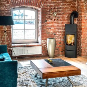 Wiking Miro 6 Kaminofen 4,9 kW &ndash; Stahl Schwarz &amp; Grau