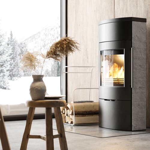 Kaminofen TermaTech TT80S Stahl schwarz Speckstein 5,5 kW