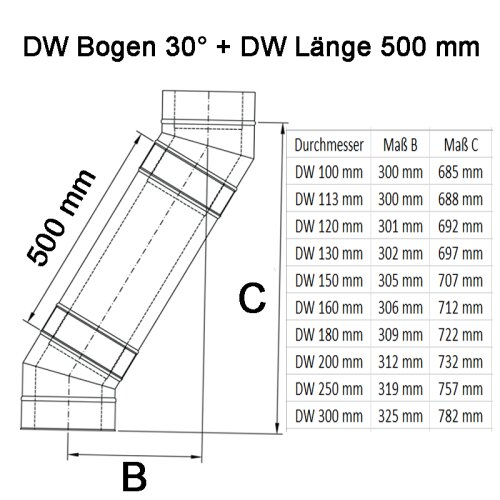 Winkel SRG300, Länge 30cm, beidseitige mm-Teilung 45 Grad