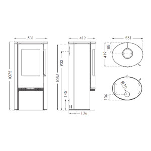 Termatech TT21RS-Grey Kaminofen 5 kW mit Sandstein Grau