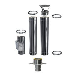 Edelstahlschornstein Universal Wandhalter verstellbar DW 150 mm W