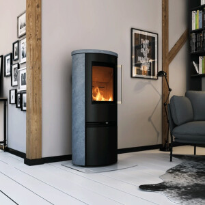 Kaminofen TermaTech TT21RHS 5 kW Speckstein Stahl schwarz