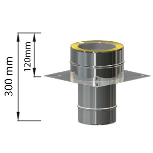 Edelstahlschornstein Grundplatte f&uuml;r Kaminerh&ouml;hung Einschub rund DW 250 mm Premium Olymp 1,0 mm