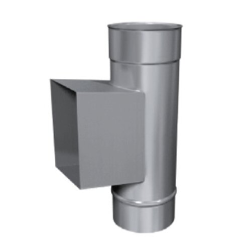 Edelstahlschornstein einwandig Pr&uuml;f&ouml;ffnung mit Kasten DN 80 mm Premium 0,6 mm