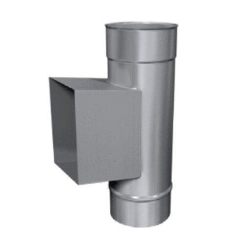 Edelstahlschornstein einwandig Pr&uuml;f&ouml;ffnung mit Kasten DN 130 mm Premium 0,6 mm