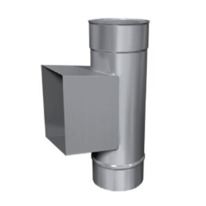 Edelstahlschornstein einwandig Pr&uuml;f&ouml;ffnung mit Kasten DN 130 mm Premium 0,6 mm