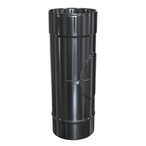 Edelstahlschornstein einwandig L&auml;ngenelement mit Pr&uuml;f&ouml;ffnung L250 DN 150 mm Premium 0,6 mm