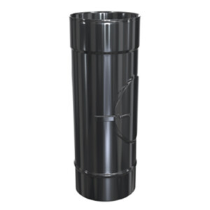 Edelstahlschornstein einwandig L&auml;ngenelement mit Pr&uuml;f&ouml;ffnung L250 DN 150 mm Premium 0,6 mm