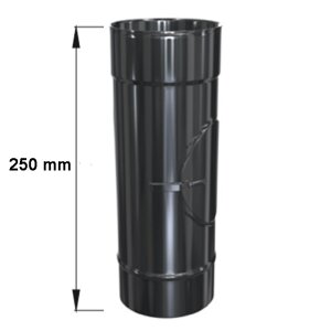 Edelstahlschornstein einwandig L&auml;ngenelement mit Pr&uuml;f&ouml;ffnung L250 DN 200 mm Standard 0,5 mm