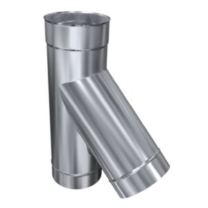Edelstahlschornstein einwandig Feuerungsanschluss TR 45&deg; DN 100 mm Standard 0,5 mm