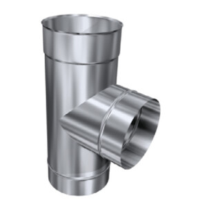 Edelstahlschornstein einwandig Feuerungsanschluss 90&deg; DN 250 mm Standard 0,5 mm