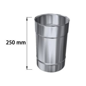 Edelstahlschornstein einwandig L&auml;ngenelement 250 mm DN 80 mm Standard 0,5 mm