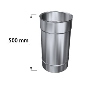 Edelstahlschornstein einwandig L&auml;ngenelement 500 mm DN 120 mm Standard 0,5 mm