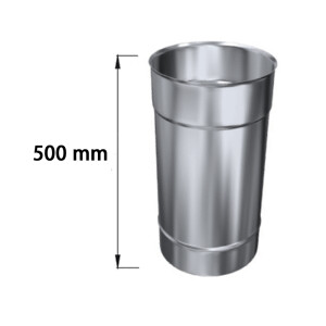 Edelstahlschornstein einwandig L&auml;ngenelement 500 mm DN 250 mm Standard 0,5 mm