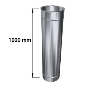 Edelstahlschornstein einwandig L&auml;ngenelement 1000 mm DN 80 mm Premium 0,6 mm