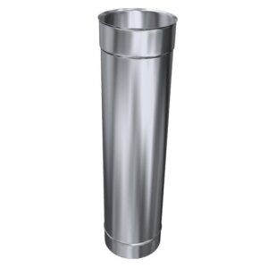 Edelstahlschornstein einwandig L&auml;ngenelement 1000 mm DN 130 mm Premium 0,6 mm