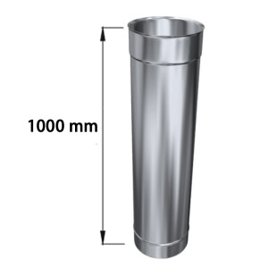 Edelstahlschornstein einwandig L&auml;ngenelement 1000 mm DN 250 mm Standard 0,5 mm