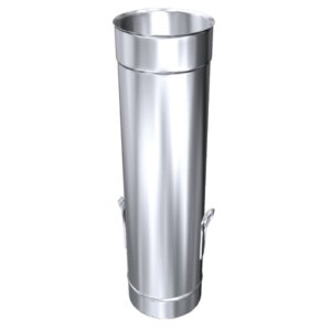 Edelstahlschornstein einwandig L&auml;ngenelement mit Abla&szlig;schlaufe 1000 mm DN 180 mm Standard 0,5 mm