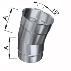 Edelstahlschornstein einwandig Bogen 15&deg; DN 130 mm Premium Olymp 1,0 mm
