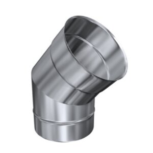 Edelstahlschornstein einwandig Bogen 45&deg; DN 80 mm Standard 0,5 mm