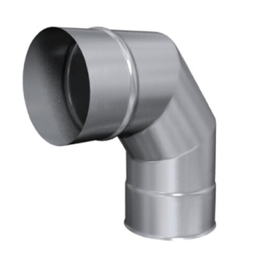 Edelstahlschornstein einwandig Bogen 90° DN 100 mm Standard 0,5 mm