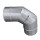 Edelstahlschornstein einwandig Bogen 90&deg; mit Revision DN 80 mm Standard 0,5 mm