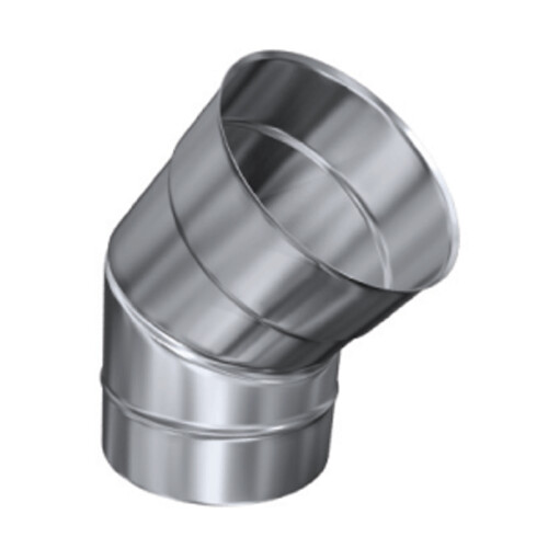 Edelstahlschornstein einwandig Bogen verstellbar 0-45&deg; DN 120 mm Standard 0,5 mm