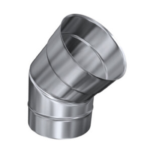 Edelstahlschornstein einwandig Bogen verstellbar 0-45&deg; DN 120 mm Standard 0,5 mm