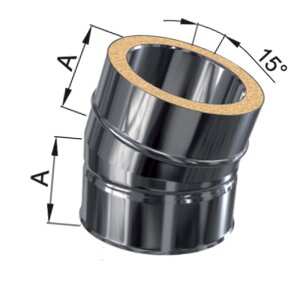 Edelstahlschornstein Bogen 15&deg; DW 113 mm Premium 0,6 mm