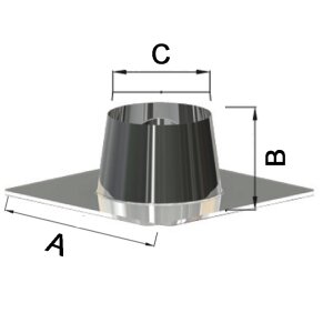 Edelstahl Flachdach Durchf&uuml;hrung 0&deg; DW 80 mm