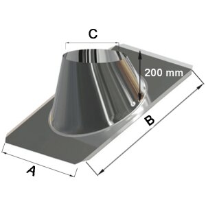 Edelstahl Dachdurchf&uuml;hrung 20&deg; - 35&deg; DW 130 mm