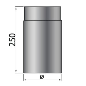 Rauchrohr Ofenrohr DN 150 mm L&auml;ngenelement 250 mm Senotherm schwarz