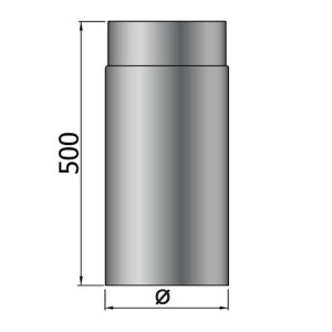 Rauchrohr Ofenrohr DN 150 mm L&auml;ngenelement 500 mm Senotherm schwarz