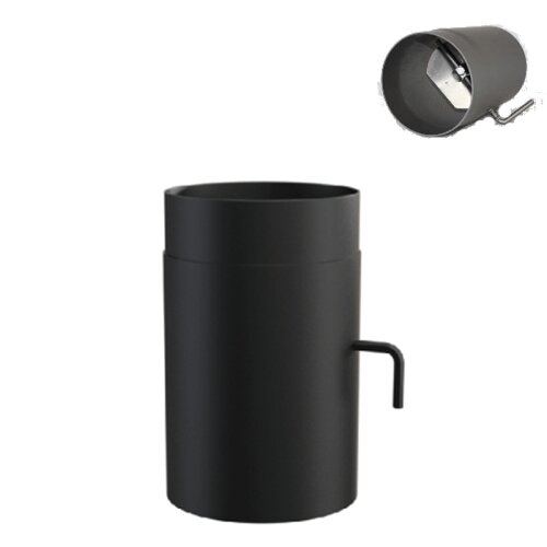 Rauchrohr Ofenrohr DN 150 mm L&auml;ngenelement mit Drosselklappe L/250 mm Senotherm schwarz
