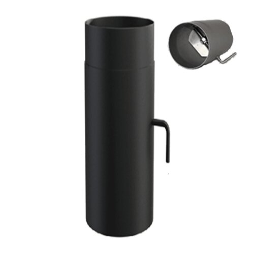 Rauchrohr Ofenrohr DN 150 mm L&auml;ngenelement mit Drosselklappe L/500 mm Senotherm schwarz