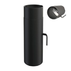 Rauchrohr Ofenrohr DN 150 mm L&auml;ngenelement mit Drosselklappe L/500 mm Senotherm schwarz