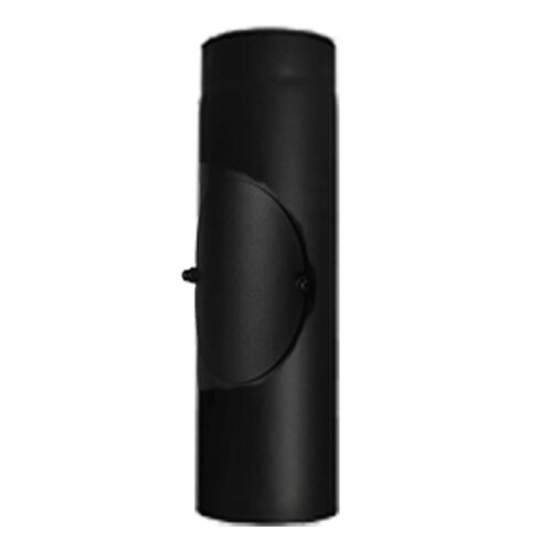 Rauchrohr Ofenrohr DN 150 mm L&auml;ngenelement mit Revision L/500 mm Senotherm schwarz