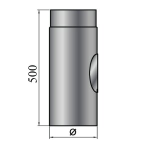Rauchrohr Ofenrohr DN 150 mm L&auml;ngenelement mit Revision L/500 mm Senotherm schwarz