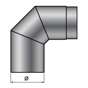 Rauchrohr Ofenrohr DN 150 mm Bogen 90&deg; ohne Revisionst&uuml;r Senotherm schwarz