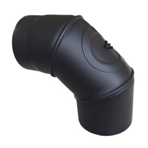 Rauchrohr Ofenrohr DN 150 mm Bogen verstellbar 0&deg;-90&deg; mit Revisionst&uuml;r Senotherm schwarz
