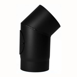 Rauchrohr Ofenrohr DN 150 mm Bogen 45&deg; mit Revisionst&uuml;r Senotherm schwarz