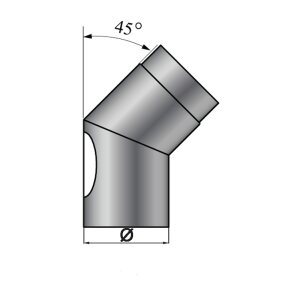 Rauchrohr Ofenrohr DN 150 mm Bogen 45&deg; mit Revisionst&uuml;r Senotherm schwarz