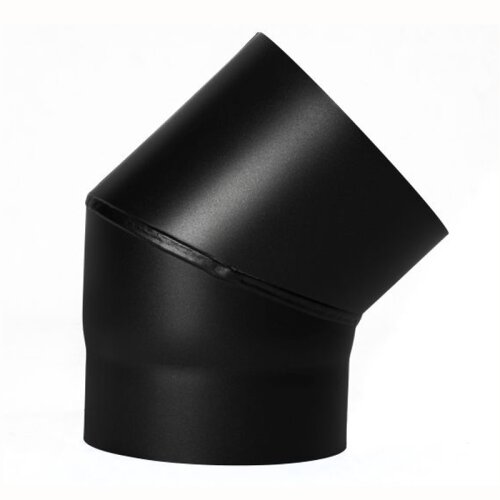 Rauchrohr Ofenrohr DN 150 mm Bogen 45&deg; ohne Revisionst&uuml;r Senotherm schwarz