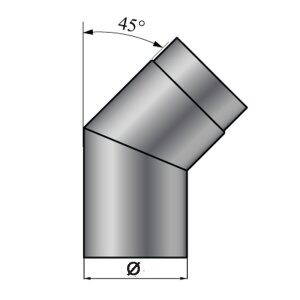 Rauchrohr Ofenrohr DN 150 mm Bogen 45&deg; ohne Revisionst&uuml;r Senotherm schwarz