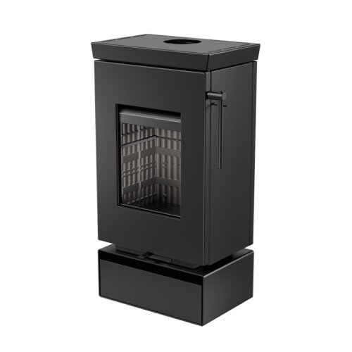 Thermorossi Zen W Stahl schwarz mit Holzfach